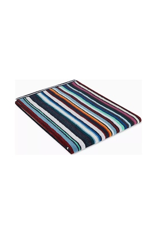 Missoni Home Csapr Plaj Havlusu, Pamuklu Havlu Kumaş , Çizgili & Zarif Mavi Standart