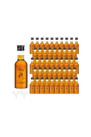 Willowhaven Siyah Kapaklı 24 Adet 50ml Mini Düğün Likör Şişesi Yeniden Kullanılabilir