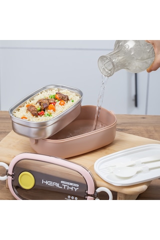 Posima 3114 Stainless Steel Vakumlu Lunch Box Sefer Tası  Pembe