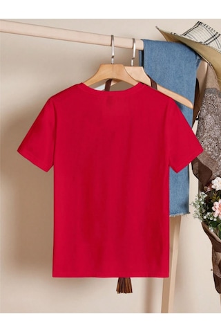 Unisex Pamuklu Ciao Ön Baskılı Tasarım Tshirt Kırmızı