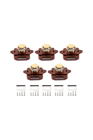 Nayomiglow Adet Anahtarsız Basmalı Düğmeli Kapı Tokmağı Kilidi Rv Karavan Kabin Tekne Motor Ev Dolabı, Kahverengi Altın