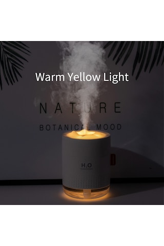 Monyee Mini Usb Nemlendirici, 500ml Hacim, Akıllı Kuru Yakma Koruması, Islak Hava, İnce Sprey, Sessiz Çalışma, Gece Lambası Özelliği, Masaüstü, Dormitorio Ve Ofis İçin, Beyaz Dağ Şekli