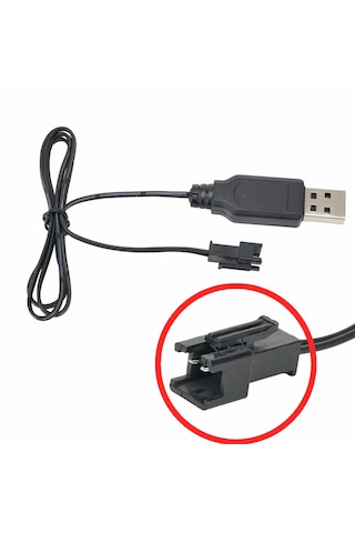 3.7v / 3.6v Lityum Pil Usb Şarj Kablosu Jst Sm-2p Soket Lipo