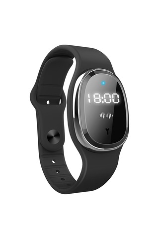 Kosona M19 Ultrasonik Sinek Kovucu Bileklik - Bebek, Hamile Ve Yetişkinler İçin Dışarıda Kullanıma Uygun, Saat Fonksiyonlu, Su Geçirmez Siyah