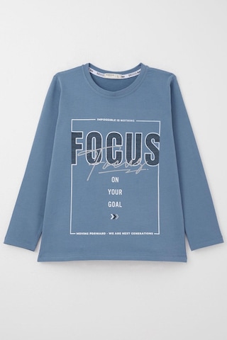 Breeze Erkek Çocuk Uzun Kollu Tişört Slogan Temalı Yazı Baskılı 6-12 Yaş, İndigo Indigo
