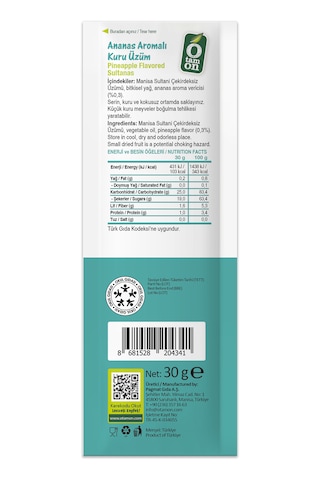 Ananas Aromalı Üzüm 18x30g Set