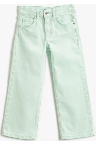 Koton Düz Paça Cepli Rahat Kesim Kot Pantolon - Straight Jean Beli Ayarlanabilir Lastikli Mavi 3skg40051ad 3SKG40051AD673 Mavi