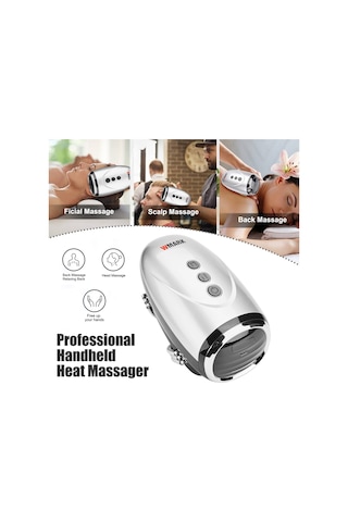 Colorski Kablosuz Berber Masaj Aleti, Boyun, Bacaklar, El/yüz İçin Usb Şarjlı El Masaj Aleti, 2 X 2600 Amh Masaj Düğümleri Gümüş