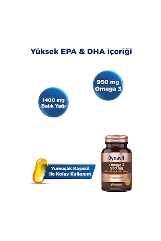Dynavit Omega 3 950 MG Balık Yağı 30 Kapsül