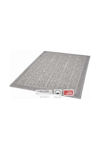 Pamuklu Bukle Lüks Kilim 140x200 -spiral Gri Gri