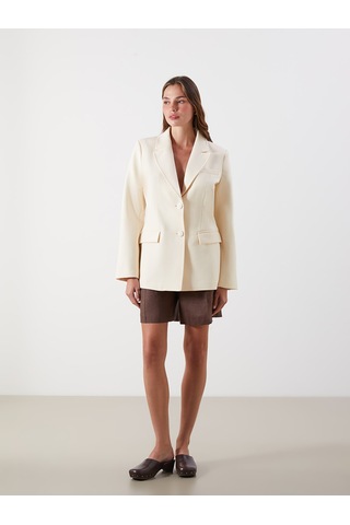 Lcw Vision Beyaz Krep Kadın Blazer Ceket