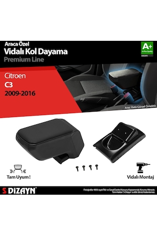 Citroen C3 Kol Dayama Kolçak Abs Vidalı Siyah 2009-2016 A+kalite
