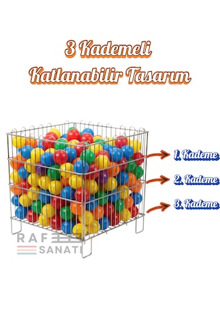 Katlanır Tel Havuz Sepeti 80x80 Cm Market Ve Mağaza Promosyon Sepeti Metal Havuz Sepet