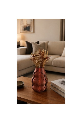 Renk Geçişli Bakır & Yeşil Tonlu Modern Dekoratif Vazo Premium Tasarım/küçük Boy 10 X 11 Haki Haki