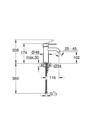 Grohe Essence 24172da1 Tek Kollu Lavabo Bataryası 1/2" S Boyut Bakır