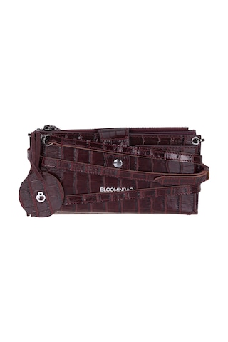 Bloominbag Burgundy Croco Lozan Hakiki Süet Çapraz Askılı Telefon Bölmeli Cüzdan Çanta Bordo