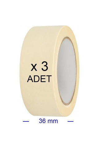36 Mm Genişliğinde 3 Adet Kağıt Bant, Maskeleme Ve Boyama İşlemleri İçin