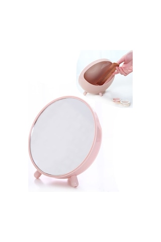 Masa Üstü Pembe Yuvarlak Masa Makyaj Aynası Cin719pm Pembe