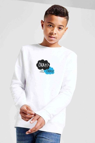 Tshirthane The Fault In Our Stars Baskılı Unisex Çocuk Beyaz Sweatshirt Beyaz