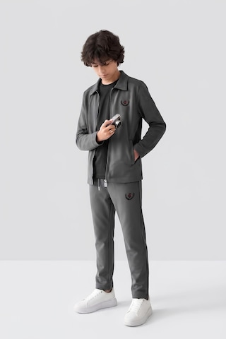 Modanino Erkek Çocuk 3'lü Takım Ceket+t-shirt+alt 6-16 Yaş 12770smp Füme