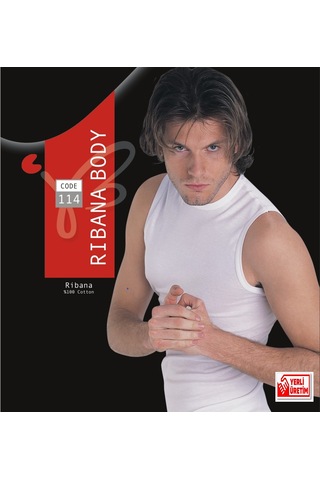 Erkek Beyaz Ribana Sıfır Kollu Atlet % 100 Pamuklu Atlet 3 Lü Paket 114-3b Beyaz