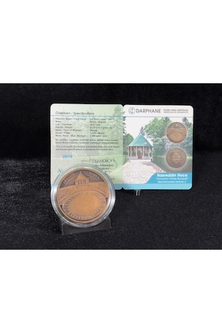 2019 Nasreddin Hoca No. 5 "dünyanın Ortası Burasıdır" Sertifikalı Bronz Hatıra Parası