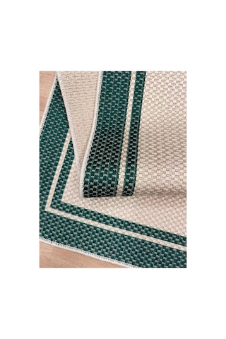 Çift Bordürlü Lüks Orijinal Sisal Dokuma Halısı Salon Halısı Mutfak Halısı Koridor Makine Halısı Yeşil-krem 926846847 Yeşil-krem