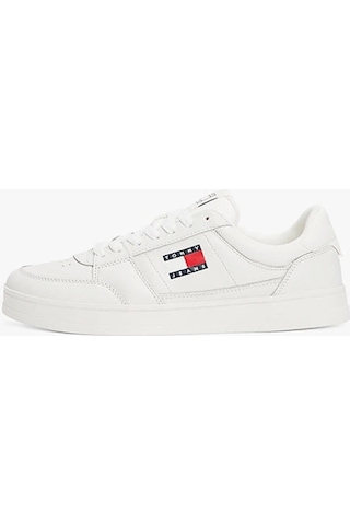Tommy Hilfiger Tommy Jeans Erkek Beyaz Greenwich Essential Deri Sneaker Çok Renkli