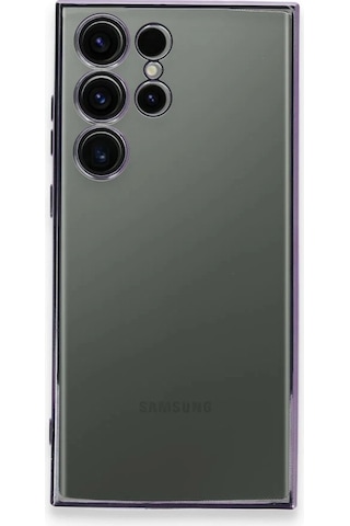 Newface Samsung Galaxy Uyumlu S23 Ultra Kılıf Razer Lensli Silikon Semeglbl - 92 - Mor