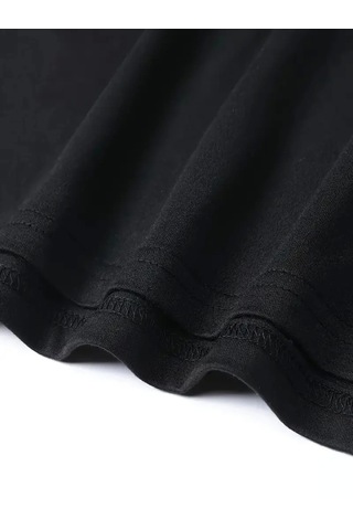 Modi Baskılı Oversize Bisiklet Yaka T-shirt - Siyah - Mymg158845