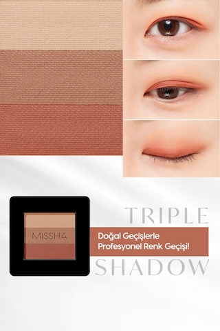 Yumuşak Dokulu, Dökülme Yapmayan 3 Renkli Göz Farı Triple Shadow No.17 Heart Ring 7