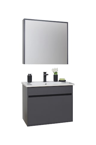 Sözcan Mobilya Dicle Tk. Asma Alt + Üst + Lavabo Antrasit 55 CM