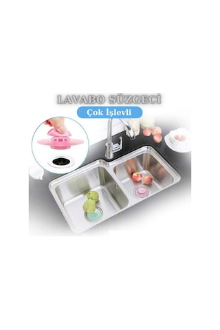 4*Lü Silikon Malzeme Banyo Mutfak Gider Evye Lavabo Çöp Tıpa