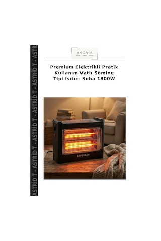 Premium Elektrikli Pratik Kullanım Vatlı Şömine Tipi Isıtıcı Soba 1800w
