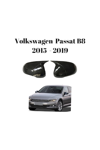 Volkswagen Vw Passat B8 2015 2016 2017 2018 2019 Uyumlu Yarasa Batman Ayna Kapağı Takımı Piano Black Parlak Siyah