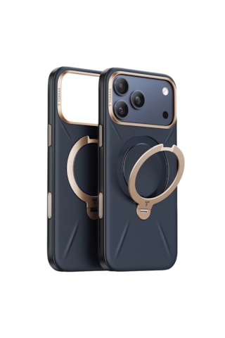 Torras Apple iPhone Uyumlu 17 Pro O Stand Spin Vegskin Serisi Magsafe Kılıf Lacivert