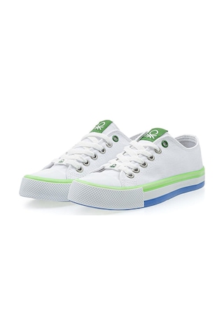 United Colors Of Benetton Benetton Bn-30175 Çocuk Convers Ayakkabı BN-30175-R0302 Beyaz - Yeşil
