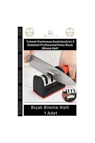 Bilemealeti Profesyonel Mutfak Makası Bileyici 3 Açılı Elmas Uçlu Ergonomik Kolay Bıçak Bileme Alet