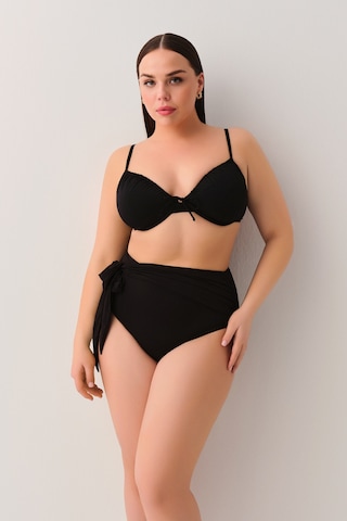 Suwen Yüksek Bel Bağcıklı Bikini Alt Sbn26120012 Siyah