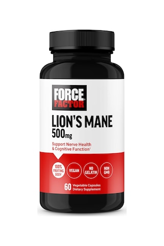 Force Factor Lion's Mane, 500 Mg Aslan Yelesi Mantarı 60 Vegetabl