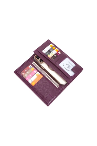 Newish Polo Erkek Deri Telefon Kağıt Para Bölmeli Portföy Kartlık Ve Cüzdan New397 Mor