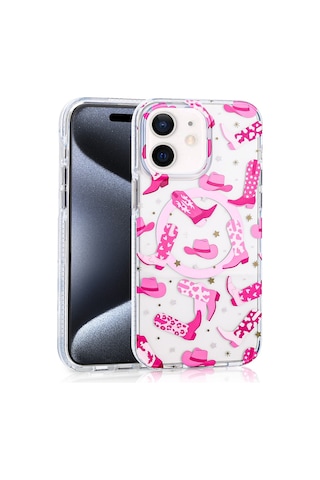 Apple Uyumlu iPhone 12 Kılıf M-safe Şarj Özellikli Zore Stilo Kapak Pembe