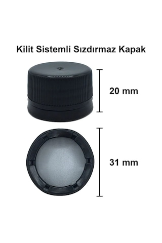Rotanev 12 Adet Cam Shot Şişesi Sızdırmaz Siyah Plastik Kapaklı Kolonya Koku Süs Çok Amaçlı Şişe 100 ML