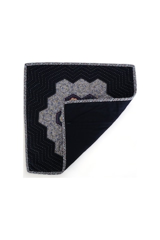 Patchwork El Yapımı Dantel Ve Kumaş Tasarım Yastık Kılıfı Siyah