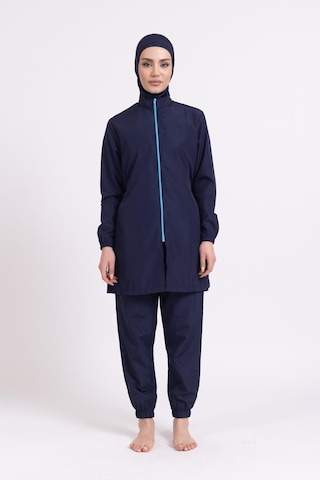 Kadın 23203 Büzgülü Paraşüt Tam Tesettür Mayo Lacivert-lacivert 34016 - 1 Lacivert