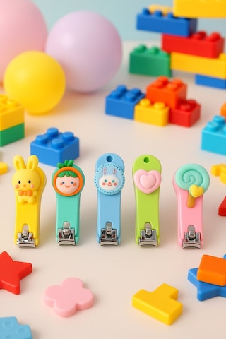 Pratik Güvenli Kullanım Bebek Çocuk Renkli Figür Tırnak Makası 1 Adet Karakterli Şirin Tırnak Makası Çok Renkli