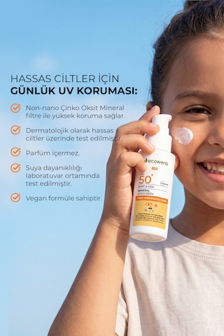 Ecowera Spf50+ Baby&Kids Mineral Güneş Kremi 100 Ml