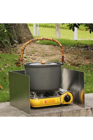 Açık Havada Soba Cam Kamp Pişirme Cam Katlanır Kamp,y12016 Gümüş