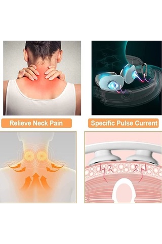 Dm K05 Taşınabilir Isıtmalı Boyun Masaj Aleti, Darbe Terapi, Akülü Akıllı Masaj Aracı, Açık Mavi Açık Mavi