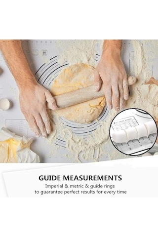 Novahub Kırmızı Fiberglas Silikon Pişirme Mat, 80x60cm, Yoğurma Pedi, Yapışmaz, Haddeleme Hamur Mat, Mutfak Pasta Sayfası